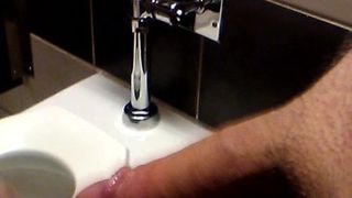 Young blonde gf sucking in public restroom