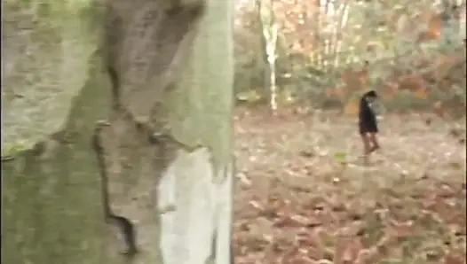 Young Black Woman with Nice Tits Fucked in the Woods by a Big Cock and Cumshot in Mouth