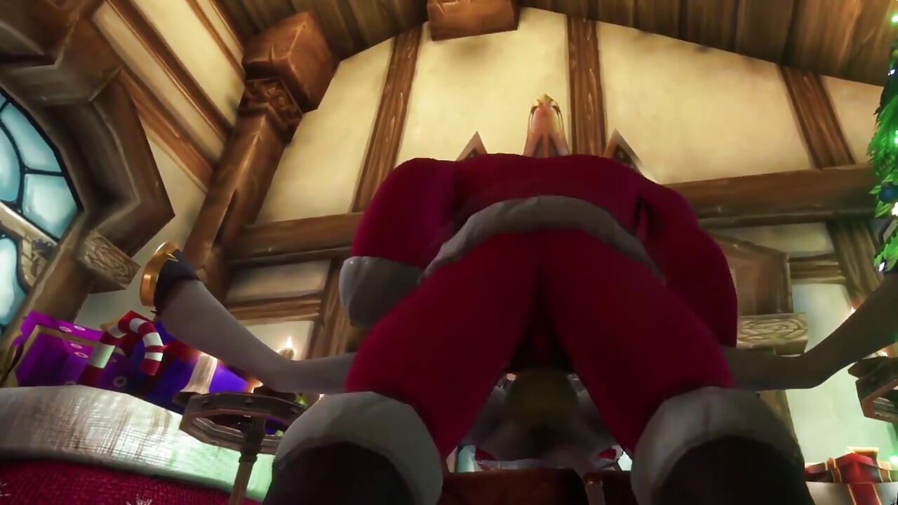 Seksowna demon dziewczyna jeździ Orc Santa's Dick: Parody Warcraft