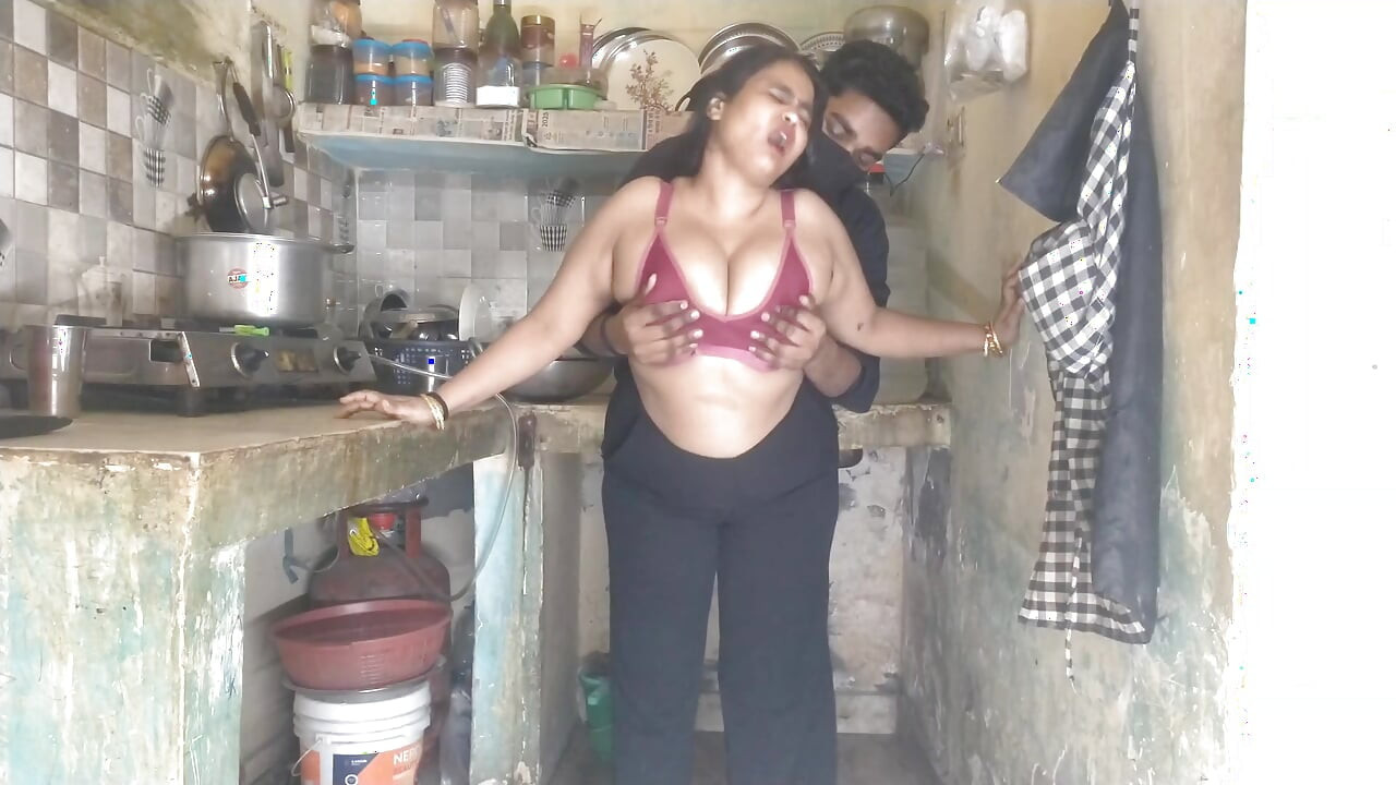 Horny Step Sister Caught in Kitchen - Step Bro Fucks Her Hard While Coo