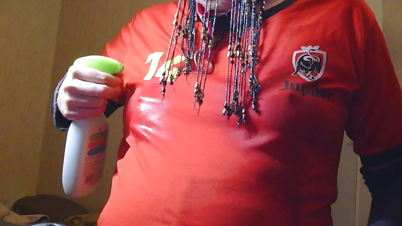 sissy sarah wet football t-shirt