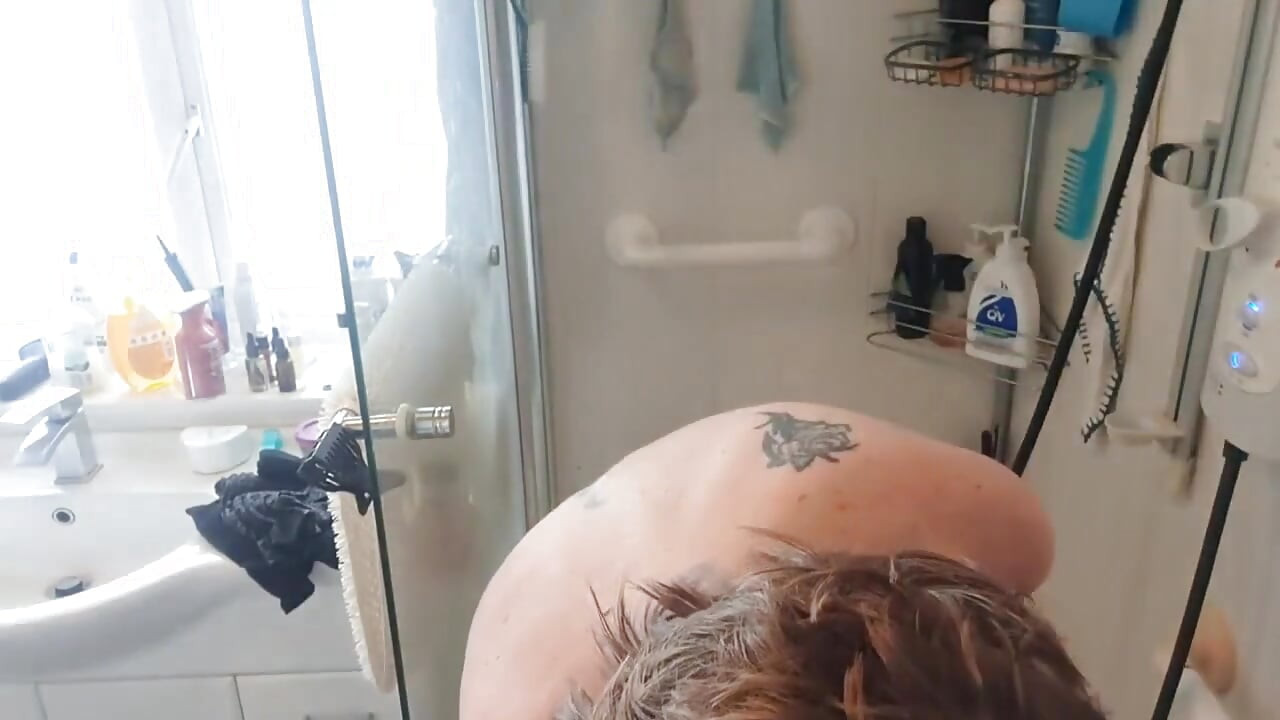 Getting off in the Shower Using Both the Sprayer and My Dildo. Had a Big Squirt Too!