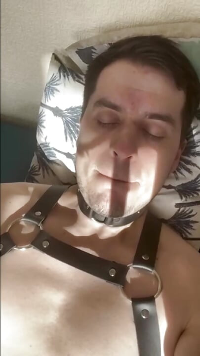 Smooth Horny Guy Takes a MASSIVE Dildo Deep in His Ass in a Submissive Bondage Outfit