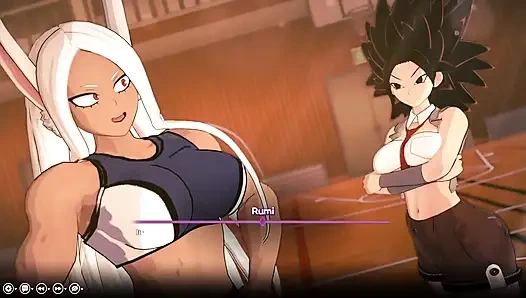 İki süper Saiyan kız ultra içgüdüsel adama karşı