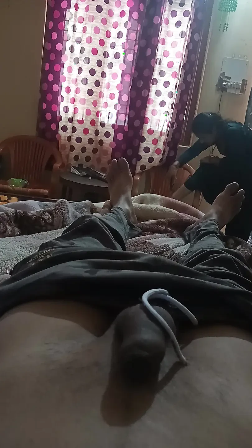 Hot Indian Desi Bhabhi Sucking Her Neighbour Dick and Cutting His Cock Hair