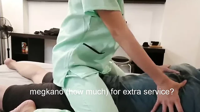 Hot Asian giving massage and pleasure to a married man