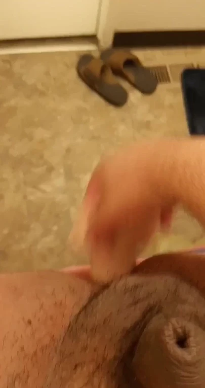 Me in the bathroom with my toy