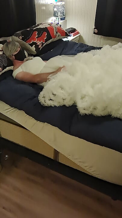 Custom-made Romanian wedding dress enjoyed in the bedroom