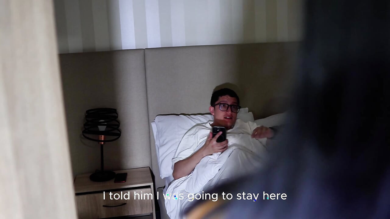 Nerdy stepbrother takes away his half-brother's rage with his huge cock, until he cums in his mouth