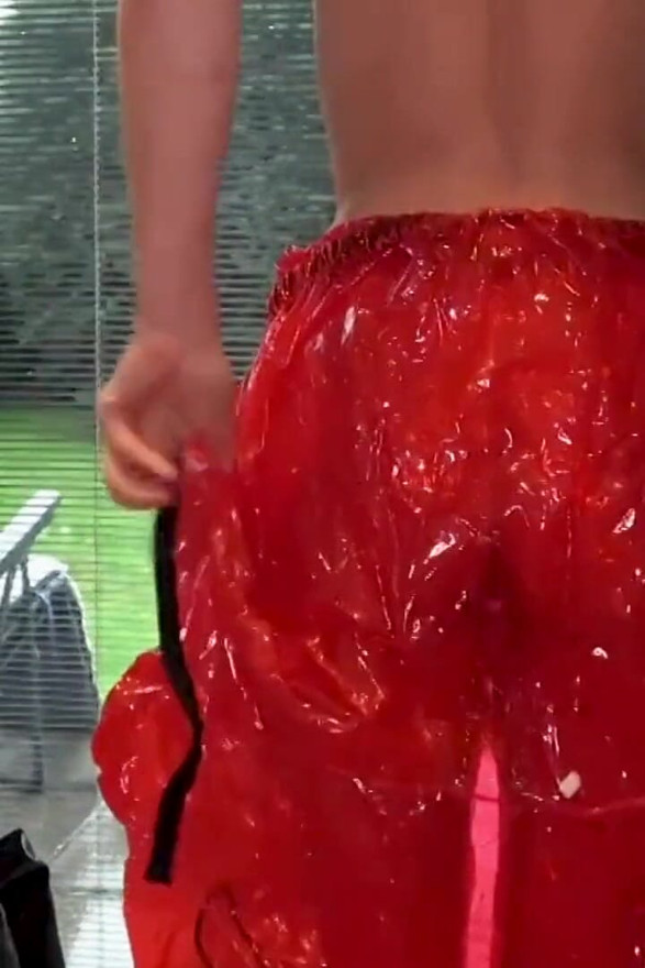 Shiny Pvc Rain Suit Garden Tease