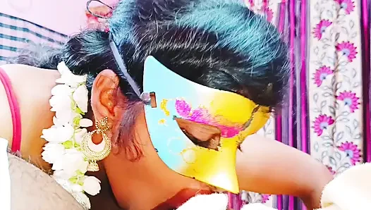 Hintli seksi sari gelin kayınpeder Telugu edepsizce konuşuyor.