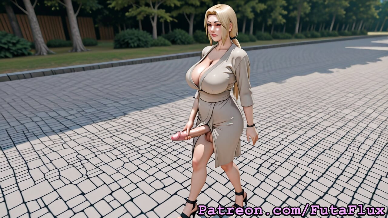 火影忍者Futanari tsunade自慰，射精，自慰