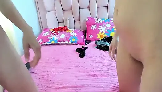 Teen Stepsisters Fuck in a Threesome and Lick Pussy