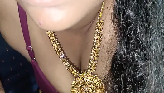 Pink colour saree housewife