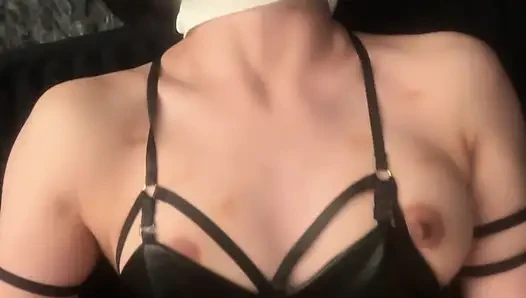 While putting in the toy, she also puts in his huge. Going so deep that she climaxes inside.