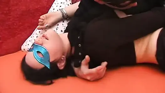 Hot amateur brunette sucks cock and gets fucked
