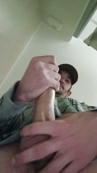 Young guy with his big penis cumming all over