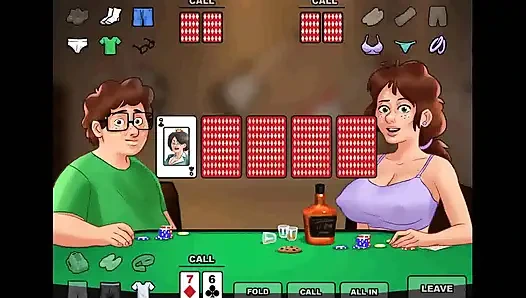 Yaz mevsimi efsanesi: orta yaşlı seksi kadınla striptiz pokeri oynuyor bölüm 170