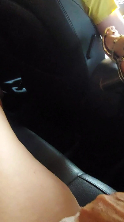 A hot MILF calls a taxi in the morning to go to the office and has an orgasm in the back seat of the car | Clip 1