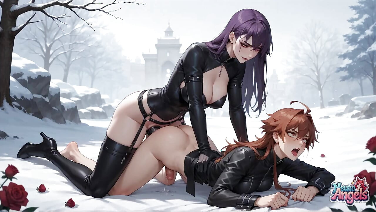 Snowy Rose & Cum-splattered Surrender: MILF's Dildo Feast in Winter
