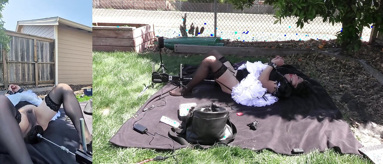 Sissy Maid Candy Gets Fucked by Her Machine Outdoors - Part 2