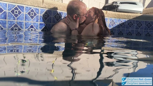 Underwater Outdoor Pool Sex with Long Hair Redhead Rapunzel MILF