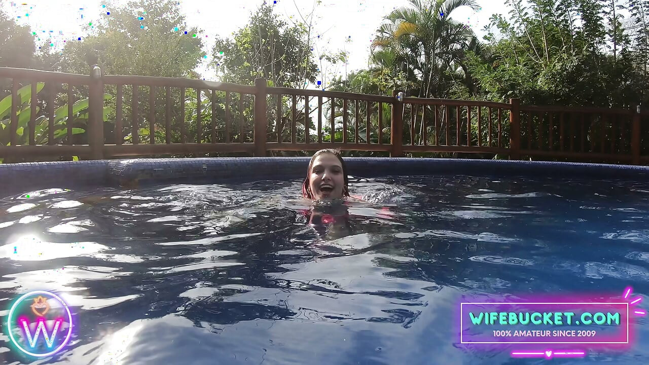 Wifebucket Amateurs - Stepsis was swimming in sexy bikini, so I had to fuck her in the pool