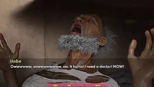 Ateşli evli kadın yaşlı adama yardım etmeye çalışıyor, bu yüzden büyük yarağıyla oynuyor