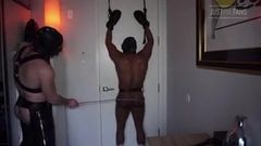 Submissive black boy punished by master