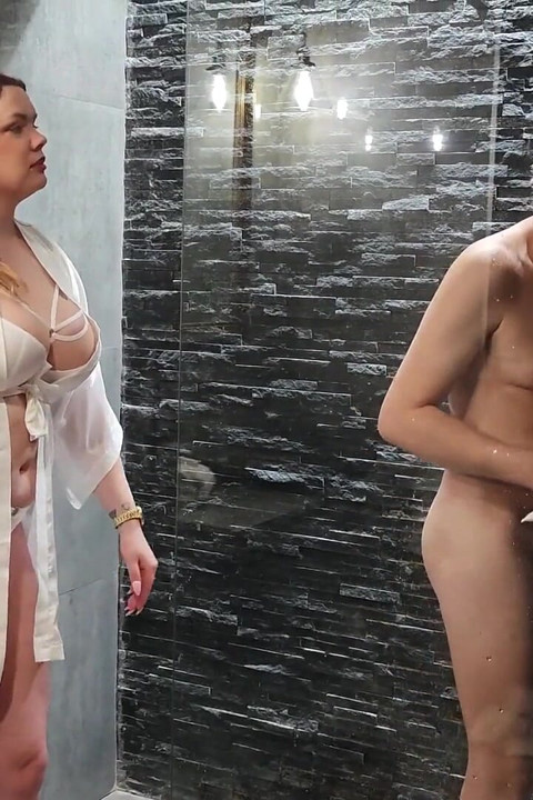 A Stepmother Washes Her Stepson and Shaves His Cock. She Masturbates and Finally Gives Him a Blowjob