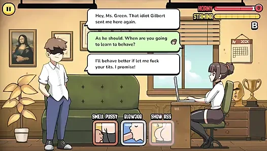 Hentai Game - Problematic Student - Detention LVL 1 - - Erotic Teacher