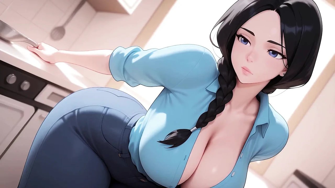 Step-mom Retsu Fucks Her Step-son in the Bathroom Behind Her Husband's Back!
