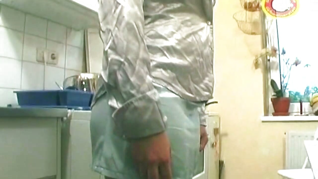 Piss Drenched Bondage Slut Fingers Sloppy Pussy in Kitchen