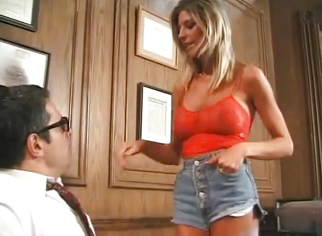 Outstanding secretary with fake tits gets ass fucked in the office