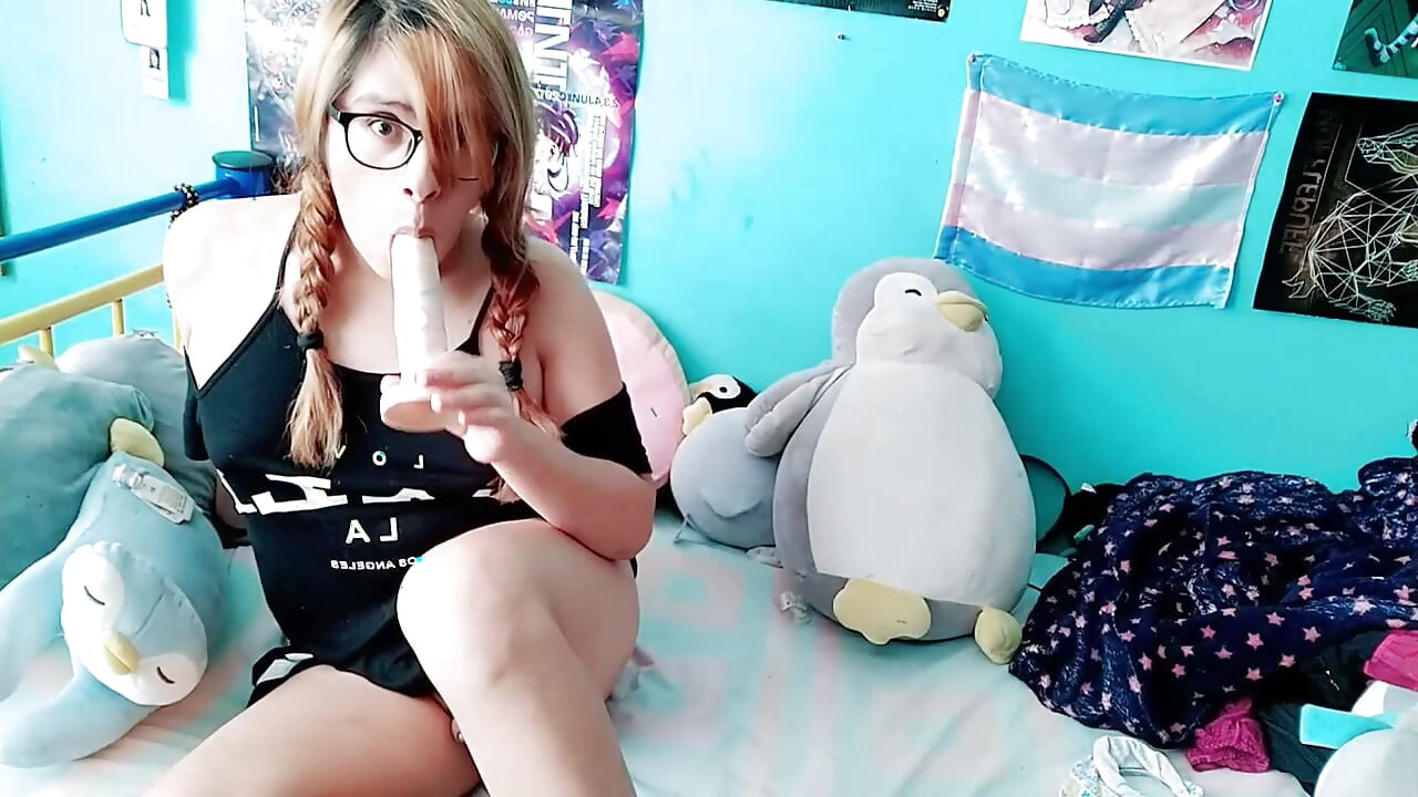 Sexy Trans Plays With Her Huge Dildo