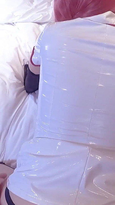 Chainsaw Man, Chest massage from behind, Makima Nurse cosplayer Japanese Cosplay | Clip 1