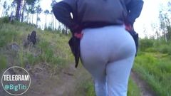 Vasilisa big ass walking on a forest road