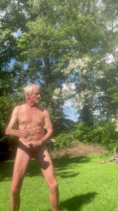 Stroking my cock in a public park
