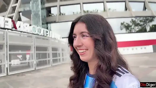 Horny Football Player Katty West Catches a Fan Near the Stadium to Have Sex