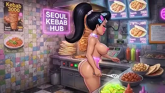 Funny Cartoon Girl Topless, Ai Animation