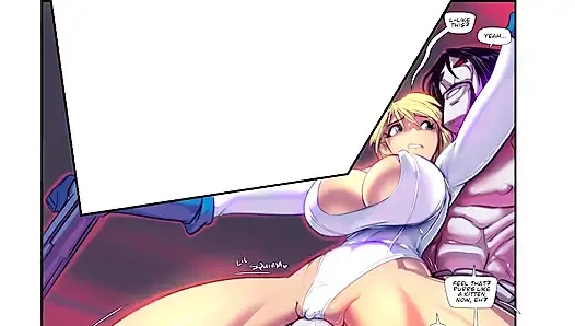 Power Girl X Lobo - super babe rides BIG FAT HOG