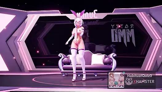 MMD R18 Bunny Style трах жесткой неверной жены-милфы с большими сиськами хочет трахаться жестко, не глотать сперму, минет 3D хентай