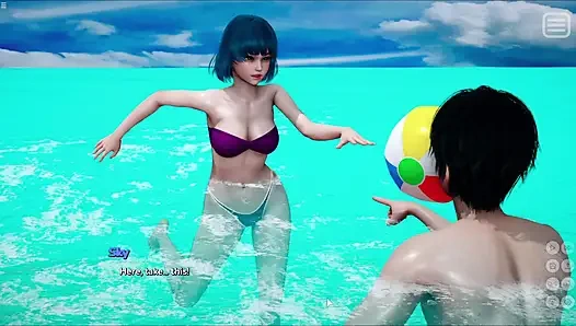 Japanische zierliche stiefschwester hat sex mit hiro am strand
