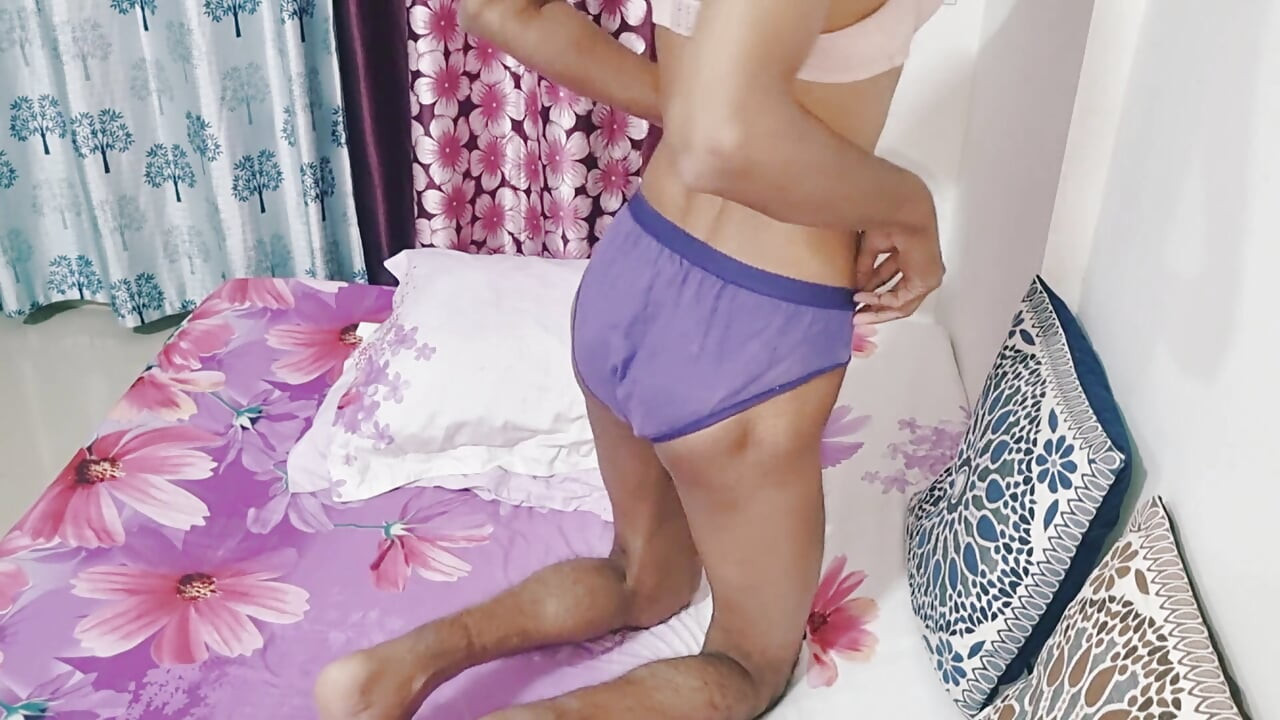 Horny Indian Teen Femboy Wearing His Stepmom's Cute Panties and Bra