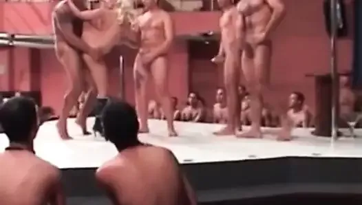 Gangbang Archive Real amateur fuck orgy on stage