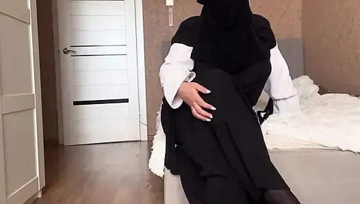 Arab Stepmom Consoled Her Stepson with Sexy Legs in Pantyhose