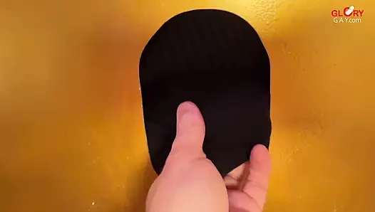 Gorgeous Young Cock at the Gloryhole - We Both Cum on the Cookie and I Eat It Creamy