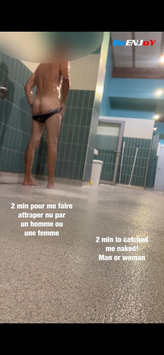 BeENJoY - Naked in the mixed pool shower, almost caught! I in the open cabin