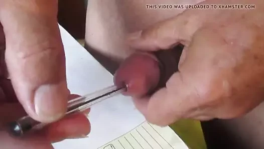 un stylo bic dans la queue