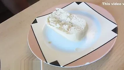 German slut jerks off two guys and eats cum on sandwich